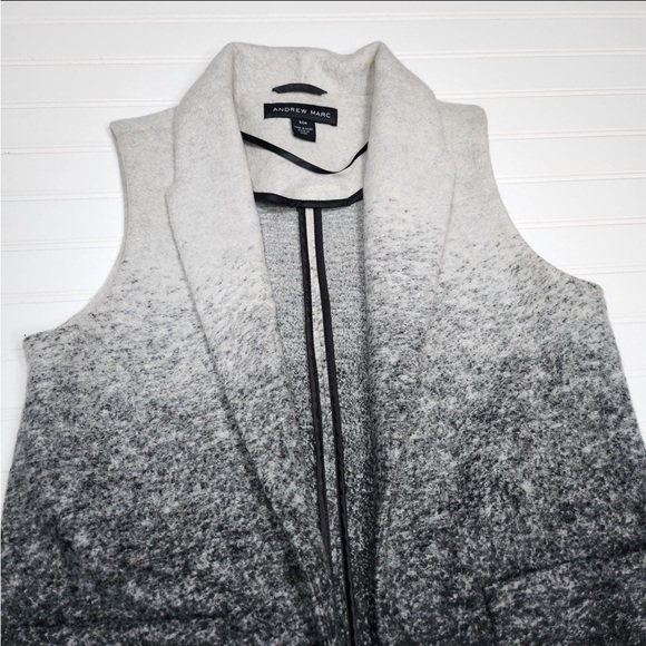 Andrew Marc Wool Blend Long Ombre Vest S - Picture 3 of 7